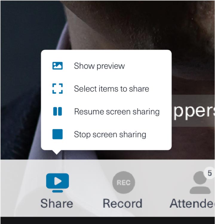 Huddle.Team stop screen sharing screen